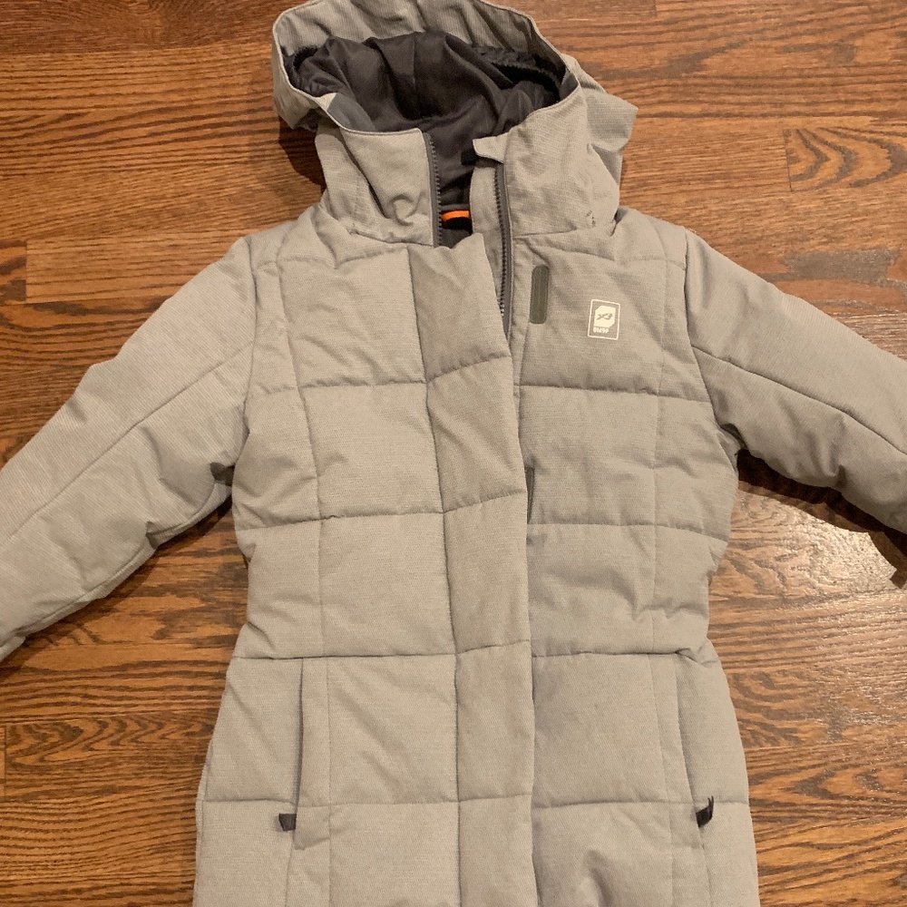 Orage - girls light grey size 10 insulated winter ski coat